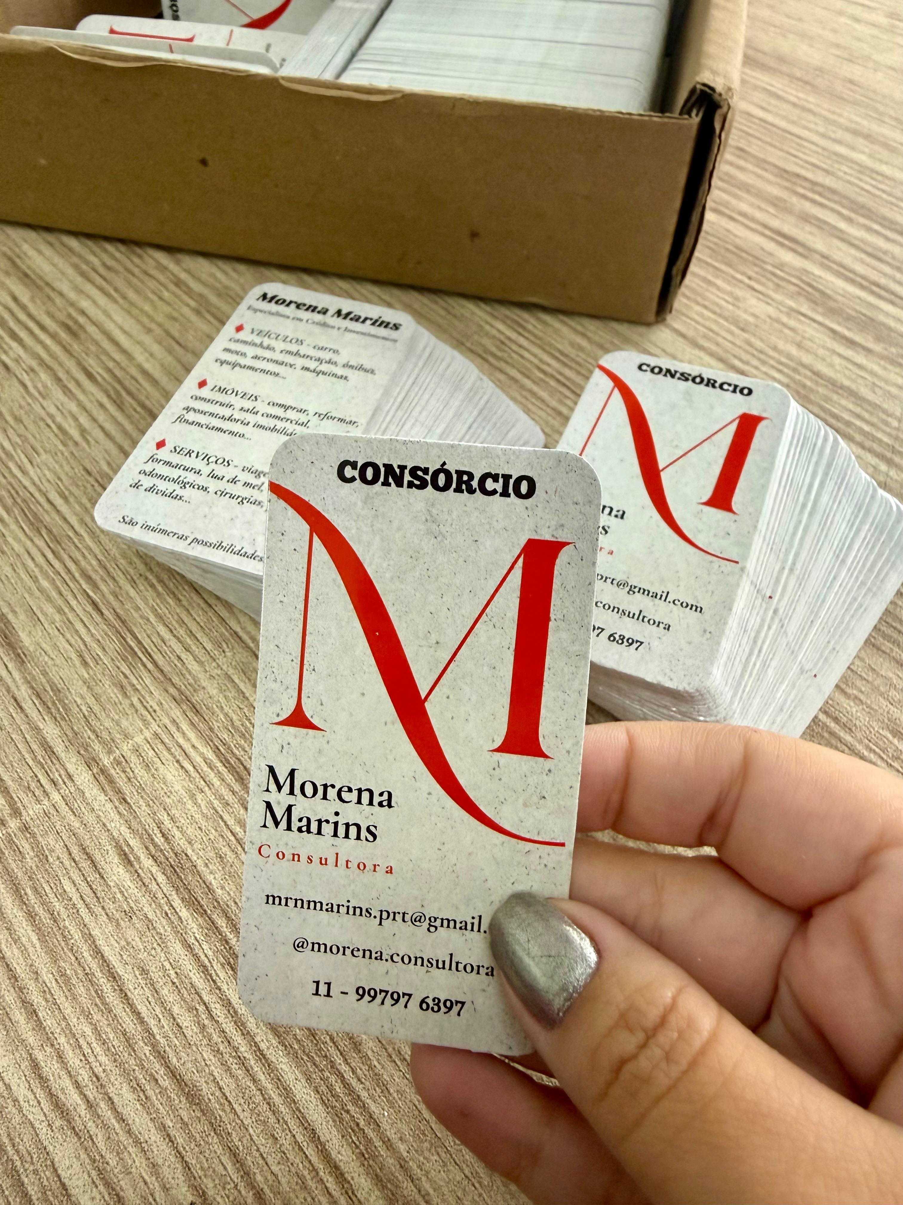 Cartões de visita produzidos pela Viva Press